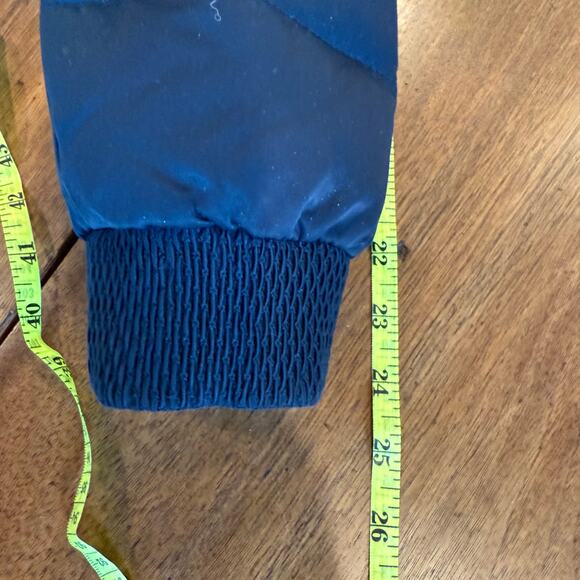 Esprit Quilted Down Puffer Jacket Parka Long Navy Gold Fur Detachable Hood Sz L - Picture 12 of 16